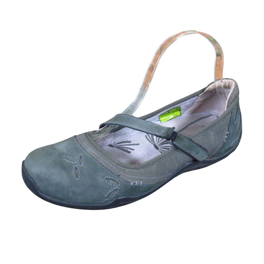 Ahnu Karma Women Mary Jane Flat Shoe Size 8.5 Walking Travel Gray Leather